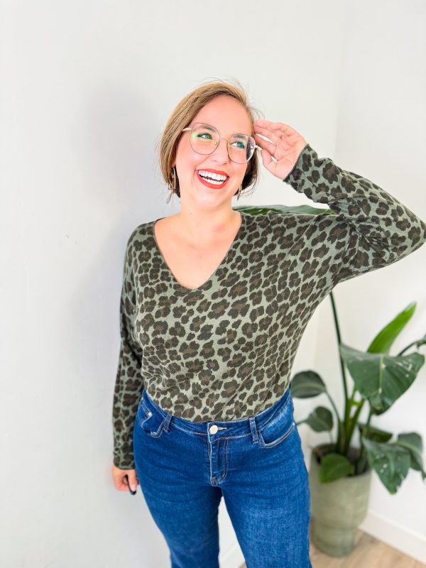 Sweater 'Kaki Leopard'